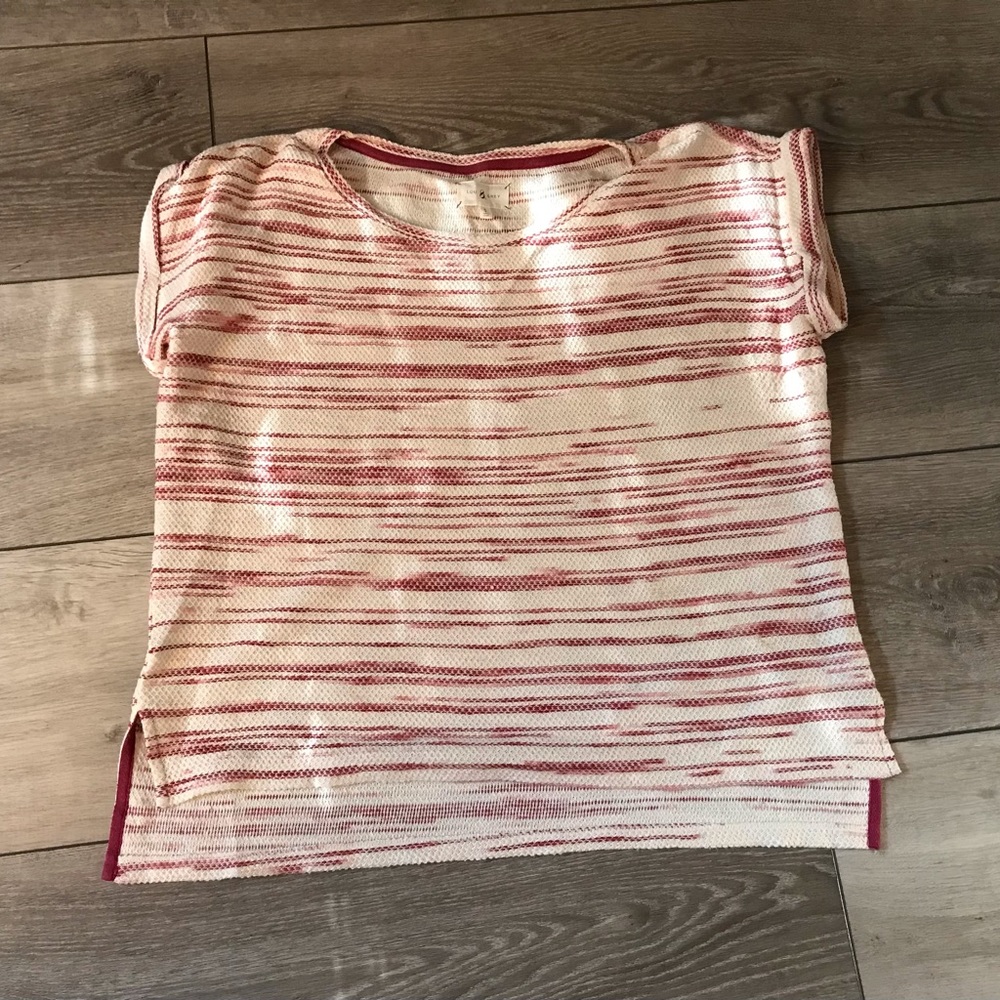 LOU & GREY SHORT SLEEVE SWEATER TOP SIZE S